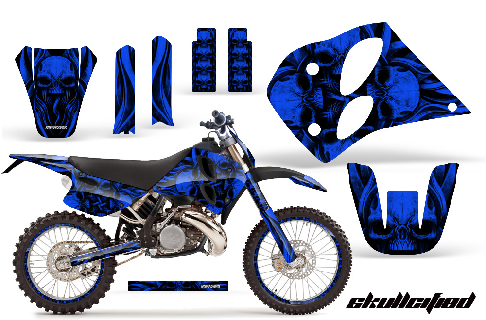 KTM C6 Graphics Kit Skullcified Blue NP Rims